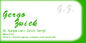 gergo zwick business card