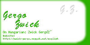 gergo zwick business card